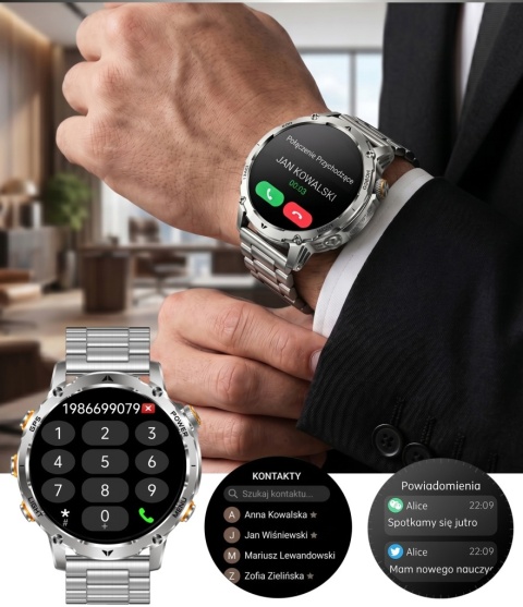 SMARTWATCH GPS 1100MAH ZEGAREK BAROMETR KOMPAS LATARKA ROZMOWY PULS SPORT
