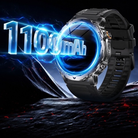 SMARTWATCH GPS 1100MAH ZEGAREK BAROMETR KOMPAS LATARKA ROZMOWY PULS SPORT