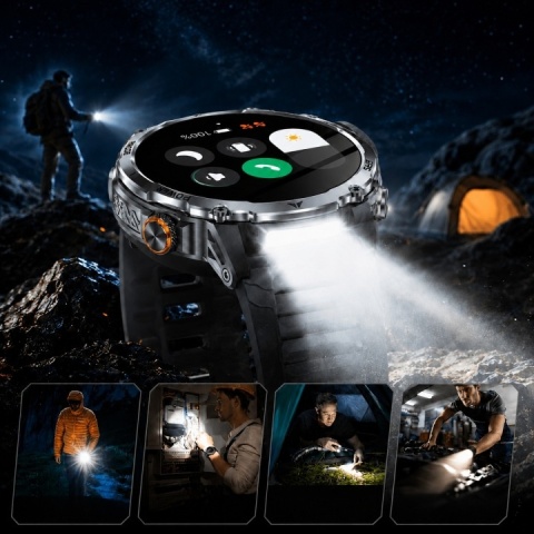 SMARTWATCH GPS 1100MAH ZEGAREK BAROMETR KOMPAS LATARKA ROZMOWY PULS SPORT