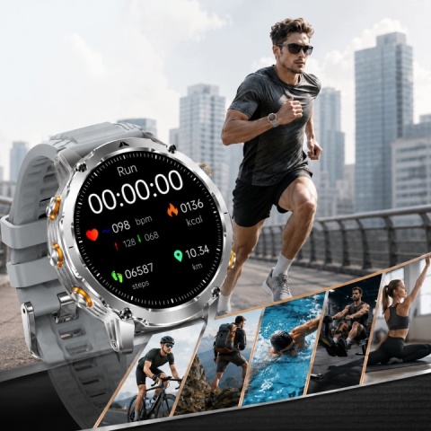 SMARTWATCH GPS 1100MAH ZEGAREK BAROMETR KOMPAS LATARKA ROZMOWY PULS SPORT