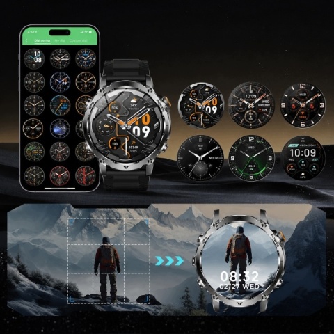 SMARTWATCH GPS 1100MAH ZEGAREK BAROMETR KOMPAS LATARKA ROZMOWY PULS SPORT