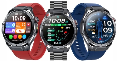 SMARTWATCH ZEGAREK EKG LATARKA PPG CIŚNIENIOMIERZ GLUKOZA ROZMOWY HRV