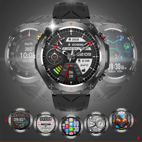 SMARTWATCH Zegarek Męski GPS 650MAH ROZMOWY BAROMETR KOMPAS SATURACJA SMARTWATCH Zegarek Męski GPS 650MAH ROZMOWY BAROMETR KOMPAS SATURACJA