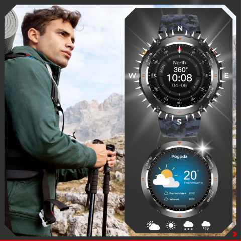 SMARTWATCH Zegarek Męski GPS 650MAH ROZMOWY BAROMETR KOMPAS SATURACJA SMARTWATCH Zegarek Męski GPS 650MAH ROZMOWY BAROMETR KOMPAS SATURACJA