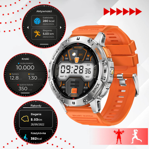 SMARTWATCH Zegarek Męski LATARKA Ciśnieniomierz ROZMOWY 530mAH AMOLED IP68 SMARTWATCH Zegarek Męski LATARKA Ciśnieniomierz ROZMOWY 530mAH AMOLED IP68