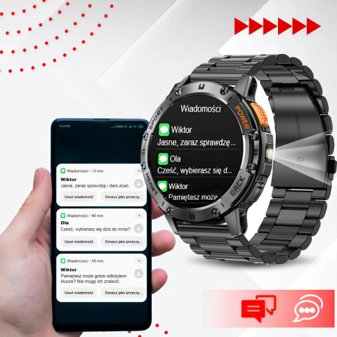 SMARTWATCH Zegarek Męski LATARKA Ciśnieniomierz ROZMOWY 530mAH AMOLED IP68 SMARTWATCH Zegarek Męski LATARKA Ciśnieniomierz ROZMOWY 530mAH AMOLED IP68