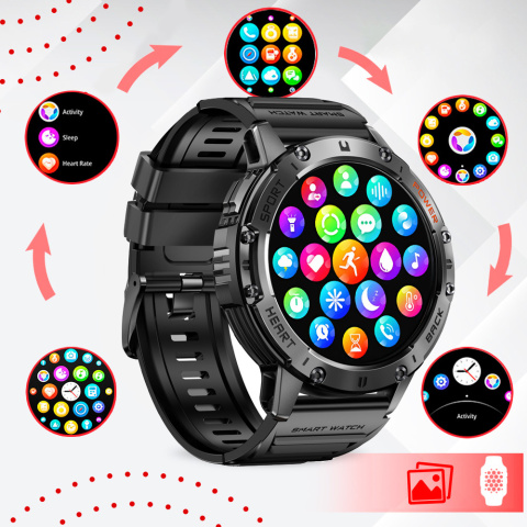 SMARTWATCH Zegarek Męski LATARKA Ciśnieniomierz ROZMOWY 530mAH AMOLED IP68 SMARTWATCH Zegarek Męski LATARKA Ciśnieniomierz ROZMOWY 530mAH AMOLED IP68