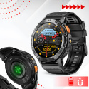 SMARTWATCH Zegarek Męski LATARKA Ciśnieniomierz ROZMOWY 530mAH AMOLED IP68