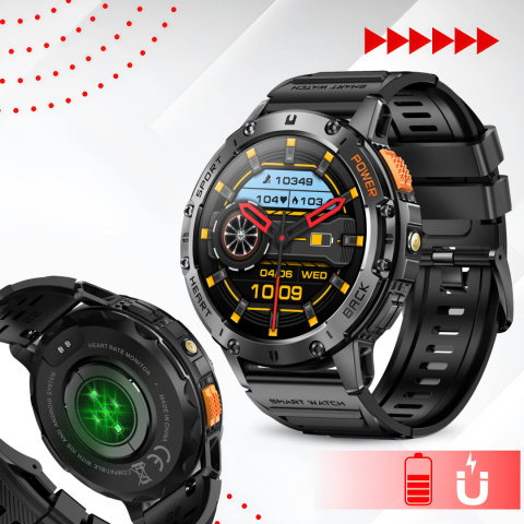 SMARTWATCH Zegarek Męski LATARKA Ciśnieniomierz ROZMOWY 530mAH AMOLED IP68 SMARTWATCH Zegarek Męski LATARKA Ciśnieniomierz ROZMOWY 530mAH AMOLED IP68