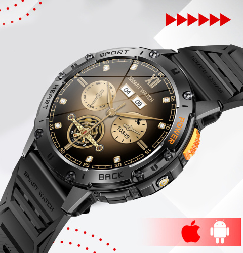 SMARTWATCH Zegarek Męski LATARKA Ciśnieniomierz ROZMOWY 530mAH AMOLED IP68 SMARTWATCH Zegarek Męski LATARKA Ciśnieniomierz ROZMOWY 530mAH AMOLED IP68