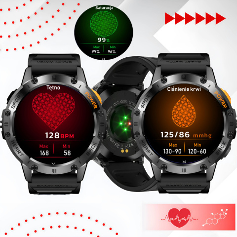 SMARTWATCH Zegarek Męski LATARKA Ciśnieniomierz ROZMOWY 530mAH AMOLED IP68 SMARTWATCH Zegarek Męski LATARKA Ciśnieniomierz ROZMOWY 530mAH AMOLED IP68