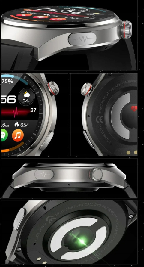 Smartwatch TiTANiUM Zegarek Ciśnieniomierz EKG Glukoza HRV Smartwatch TiTANiUM Zegarek Ciśnieniomierz EKG Glukoza HRV