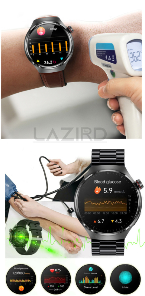 Smartwatch TiTANiUM Zegarek Ciśnieniomierz EKG Glukoza HRV Smartwatch TiTANiUM Zegarek Ciśnieniomierz EKG Glukoza HRV
