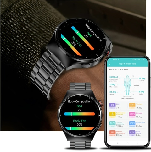 Smartwatch TiTANiUM Zegarek Ciśnieniomierz EKG Glukoza HRV Smartwatch TiTANiUM Zegarek Ciśnieniomierz EKG Glukoza HRV