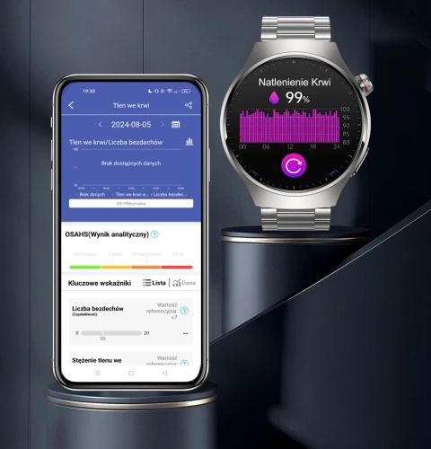 Smartwatch TiTANiUM Zegarek Ciśnieniomierz EKG Glukoza HRV Smartwatch TiTANiUM Zegarek Ciśnieniomierz EKG Glukoza HRV