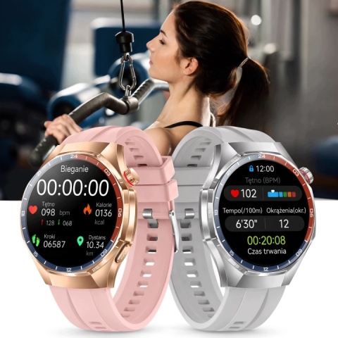 VIBE CHIC SMARTWATCH EKG DAMSKI CIŚNIENIOMIERZ POMIAR GLUKOZY AMOLED ROZMOWY
