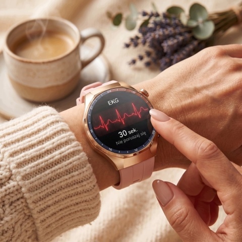 VIBE CHIC SMARTWATCH EKG DAMSKI CIŚNIENIOMIERZ POMIAR GLUKOZY AMOLED ROZMOWY