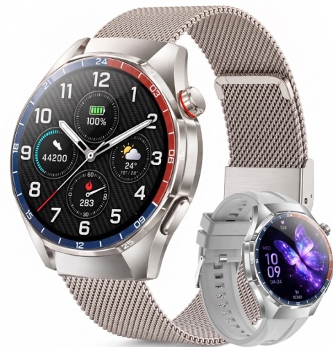 VIBE CHIC SMARTWATCH EKG DAMSKI CIŚNIENIOMIERZ POMIAR GLUKOZY AMOLED ROZMOWY