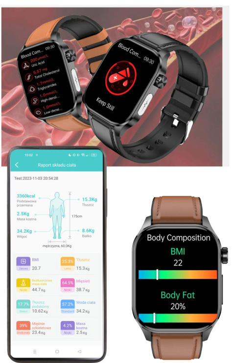 ZEGAREK SMARTWATCH AMOLED EKG POMIAR CUKRU CIŚNIENIE TEMPERATURA ZEGAREK SMARTWATCH AMOLED EKG POMIAR CUKRU CIŚNIENIE TEMPERATURA