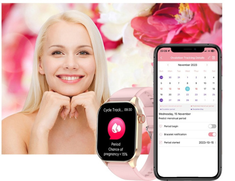 Zegarek Damski Smartwatch GLUKOZA 380MAH ROZMOWY AMOLED Ciśnieniomierz Zegarek Damski Smartwatch GLUKOZA 380MAH ROZMOWY AMOLED Ciśnieniomierz